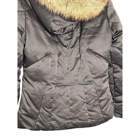 Calvin Klein Coat Womens Small Brown Puffer Parka Jacket Faux Fur Trim Duck Down - Picture 8 of 12
